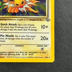 1st Edition Jolteon 4/64 Jungle Holo Rare Pokemon Card - Image 4