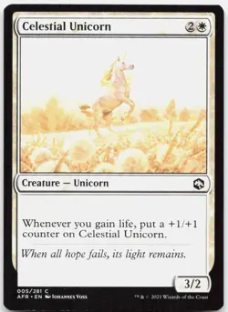 Celestial Unicorn 5 NM Adventures in the Forgotten Realms Magic: The Gathering - Image 1