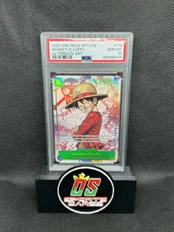 2025 One Piece Monkey D. Luffy ALT ART OP13 EN #118 PSA 10 GEM MINT - Image 1