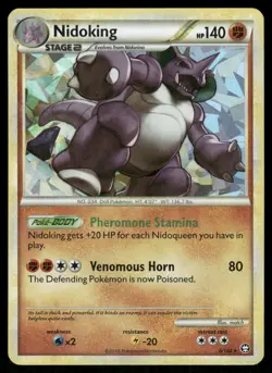 Pokemon Cards Nidoking 6/102 CRACKED ICE HGSS Triumphant Holo Rare NM - Image 1