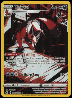 2023 Pokemon TCG Crown Zenith Galarian Gallery Thievul GG17/GG70 - Holo Card NM - Image 1