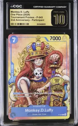 One Piece Treasure Booster Monkey D Luffy + 2nd Anniversary CGC 10 Pristine Lot - Image 2