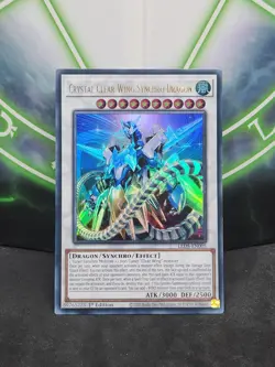 Yugioh Crystal Clear Wing Synchro Dragon LED8-EN005 Ultra Rare 1st Edition NM - Image 1