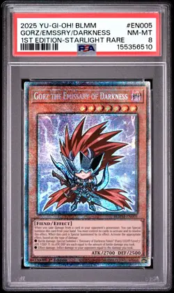 Gorz The Emissary Of Darkness BLMM-EN005 1st Ed-starlight Rare Yugioh PSA 8 *510 - Image 1