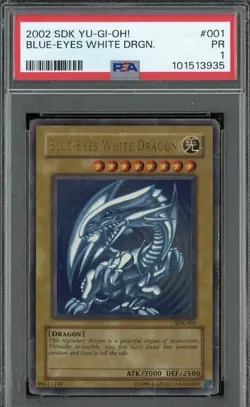 2002 Yu-Gi-Oh! SDK #001Blue Eyes White Dragon PSA1 PR - Image 1