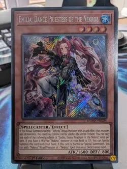 YuGiOh! Emilia, Dance Priestess of the Nekroz BLMM-EN025 Secret Rare 1st Ed - Image 1