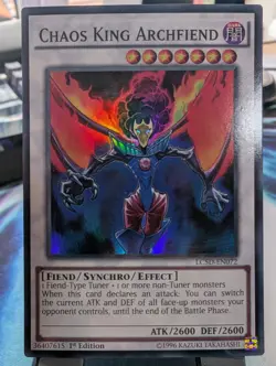YuGiOh! Chaos King Archfiend LC5D-EN072 Super Rare 1st Ed - Image 1