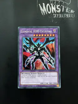 YUGIOH ELEMENTAL HERO ESCURIDAO SECRET RARE BLAR-EN056 1ST EDITION - Image 1