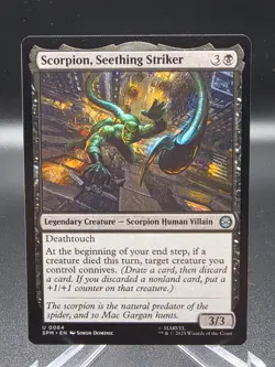 MTG Universes Beyond: Spider-man Scorpion, Seething Striker 0064 NM - Image 1