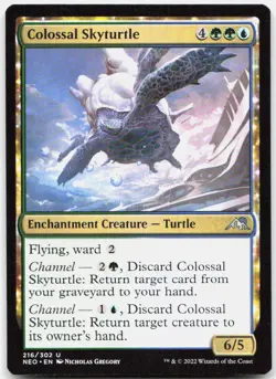 Colossal Skyturtle 216 NM Kamigawa: Neon Dynasty Uncommon Magic: The Gathering - Image 1