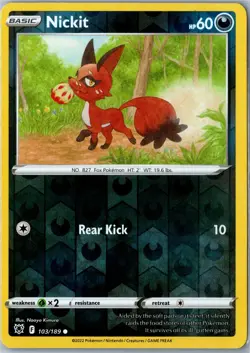 Nickit Astral Radiance 103/189 Common Reverse Holo Lightly Played - Pokemon Card - Image 1