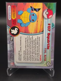 Pokemon Card - Topps Black Logo TV Animation Edition Squirtle #07 Foil Rays - Image 2
