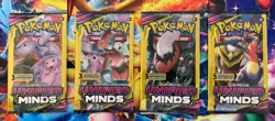 Pokemon Sun & Moon Unified Minds 3 Card Mini Booster Pack - 4 Packs - Art Set - Image 1