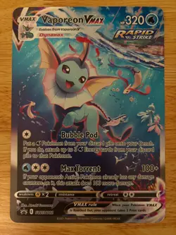 VAPOREON VMAX SWSH182 HOLO PROMO JUMBO CARDS POKEMON NM - Image 1