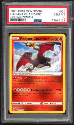 Pokemon Card - PSA 10 Radiant Charizard 020/159 - Crown Zenith GEM MT - Image 1