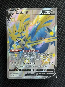 Zacian V SWSH292 Full Art Black Star Promo Pokemon Card NM A - Image 1