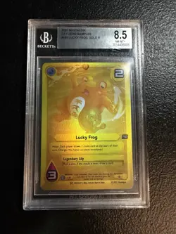 Nostalgix TXG Golden Lucky Frog Day Zero Sample Holographic Card Beckett 8.5 - Image 1