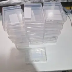 28x Clear Plastic Pokemon Card Storage Cases Hinged TCG Trading Card Holders - Image 1