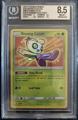 Pokemon TCG Shining Celebi SM79 Sun & Moon Black Star Promo Card Graded BGS 8.5 - Image 1