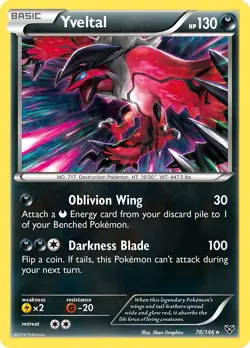 Yveltal 78/146 XY: Base Set Pokemon Card NM - Image 1