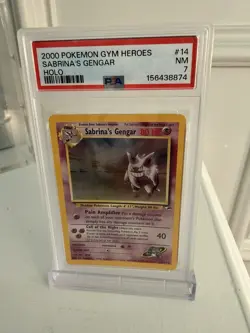 Pokemon TCG Gym Heroes 2000 Holo Sabrina's Gengar Card 14/132 Psa 7 - Image 1