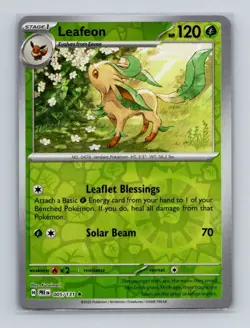 Leafeon 005 2025 Pokemon Prismatic Evolutions Reverse Holo Rare Card NM+ (a) - Image 1