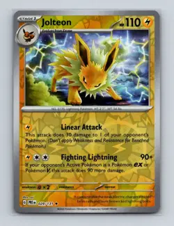 Jolteon 029 2025 Pokemon Prismatic Evolutions Reverse Holo Rare Card NM+ (a) - Image 1