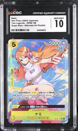 ONE PIECE JP TWO LEGENDS OP08-106 ALT ART SR NAMI CGC 10 GEM MINT WAIFU - Image 1
