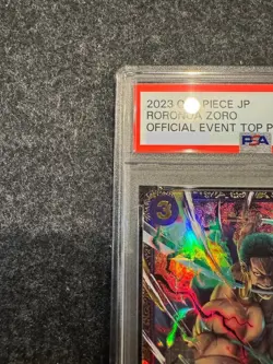 PSA 9 Roronoa Zoro OP01-025 Official Event Top Prize One Piece Card Japanese - Image 3