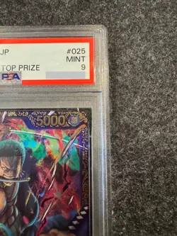 PSA 9 Roronoa Zoro OP01-025 Official Event Top Prize One Piece Card Japanese - Image 4