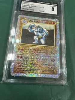 Machoke Legendary Collection 51/110 Reverse Holo Pokemon Card CGC 8 - Image 2