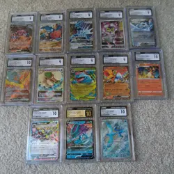 CGC pokemon slabs lot-13 cards total. Umbreon, Suicune, Charizard, Moltres,Lugia - Image 1