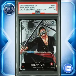 Roronoa Zoro L Parallel OP01-001 PSA 10 One Piece Card Japanese - Image 1