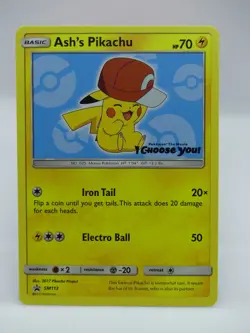 Ash's Pikachu - SM113 Non Holo SM Promos - Pokemon Card - NM - Image 1