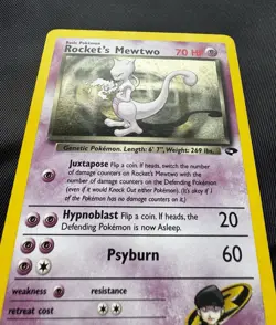 Rocket's Mewtwo 14/132 Gym Challenge Holo Rare Vintage Pokemon Card Small Crease - Image 2