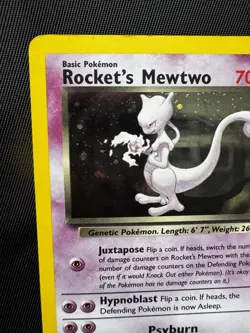 Rocket's Mewtwo 14/132 Gym Challenge Holo Rare Vintage Pokemon Card Small Crease - Image 4