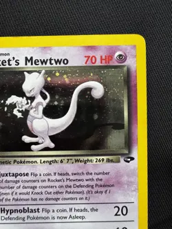 Rocket's Mewtwo 14/132 Gym Challenge Holo Rare Vintage Pokemon Card Small Crease - Image 5