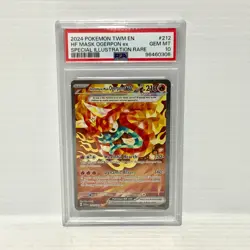PSA 10 Hearthflame Ogerpon Mask 212/167 Twilight Masquerade Graded Pokemon Card - Image 1