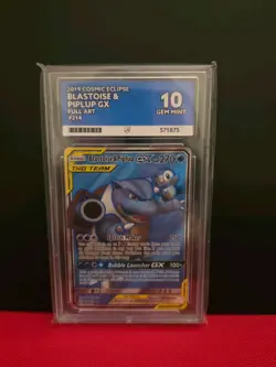 Blastoise Piplup GX Cosmic Eclipse 2019 card 214/236 Ace 10 Perfect Subgrades - Image 1