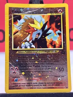 Entei 34 Black Star Promos Cosmos Reverse Holo Swirl WoTC Pokemon Card - Image 3