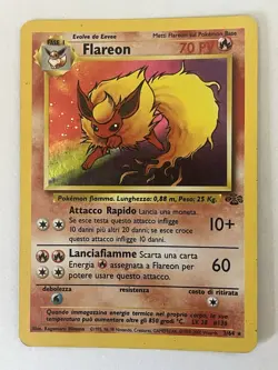 Flareon 3/64 Jungle Set Rare Holo Vintage Pokemon TCG Card HP Italian - Image 1