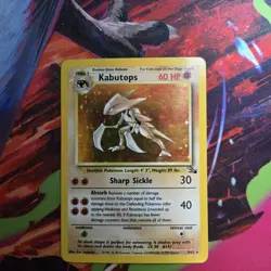 Kabutops 9/62 Holo Rare Pokemon Card Fossil - Image 1