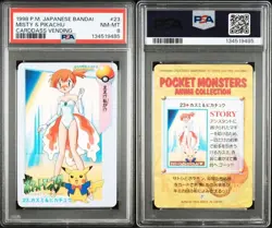 PSA 8 Misty & Pikachu Bandai Carddass Vending 23 Pokemon Card Japanese 1998 - Image 3