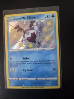Pokemon TCG Galarian Mr. Mime Shining Fates Holo Card SV020/SV122 - Image 2
