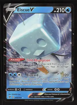 Pokemon Rebel Clash #55/192 Eiscue V Holo Foil Card TCCCX - Image 1
