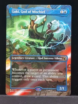Loki, God of Mischief Borderless MTG Marvel Super Heroes NM #343 Near Mint Card - Image 1