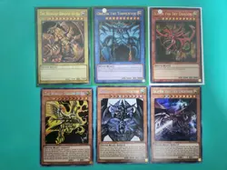 Yugioh 6x EGYPTIAN GOD CARDS/ PRISMATIC SECRET, ULTRA RARES/ NM/MINT - Image 1