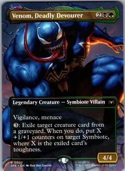 MTG VENOM, DEADLY DEVOURER (BORDERLESS) MARVEL'S SPIDER-MAN: ETERNAL-LEGAL 22 NM - Image 1