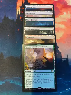 MTG Modern Horizons 2 Complete Set of Fetch Lands + Yavimaya Cradle of Growth - Image 1