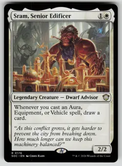 Sram, Senior Edificer Rare Commander: Secrets of Strixhaven 176 MTG NM 2026 - Image 1